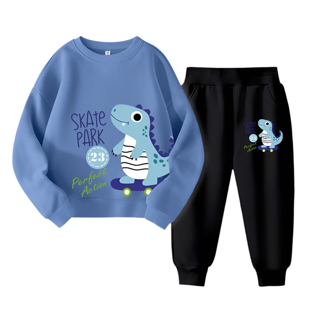 Autumn Children Boy Clothes Set Kid Girls Dinosaur Printed Sweatshirts Pullover Top & Pants Bottom 2pcs Outfits Baby Tracksuits