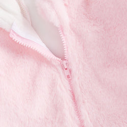 Adorable Toddler Plush Jacket Warm Winter Coat with Hood Zipper Front Fleece Outfit for Girls Cute Animal Design