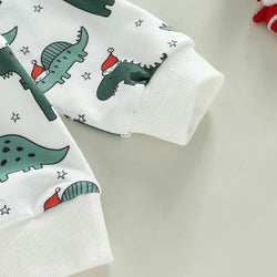 Infant 2-Piece Christmas Costume Adorable Reindeer Print Sweater and Pants Set for Baby Boy or Girl