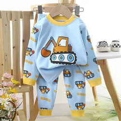 Warm Cotton Pajamas T-Shirt Tops + Pants Sleepwear Sets