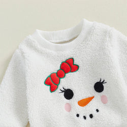 Toddler Baby Girls Fall Winter Outfits Snowman Pattern Long Sleeve Sweatshirt and Elastic Pants 2 Piece Sets Infants Clothes