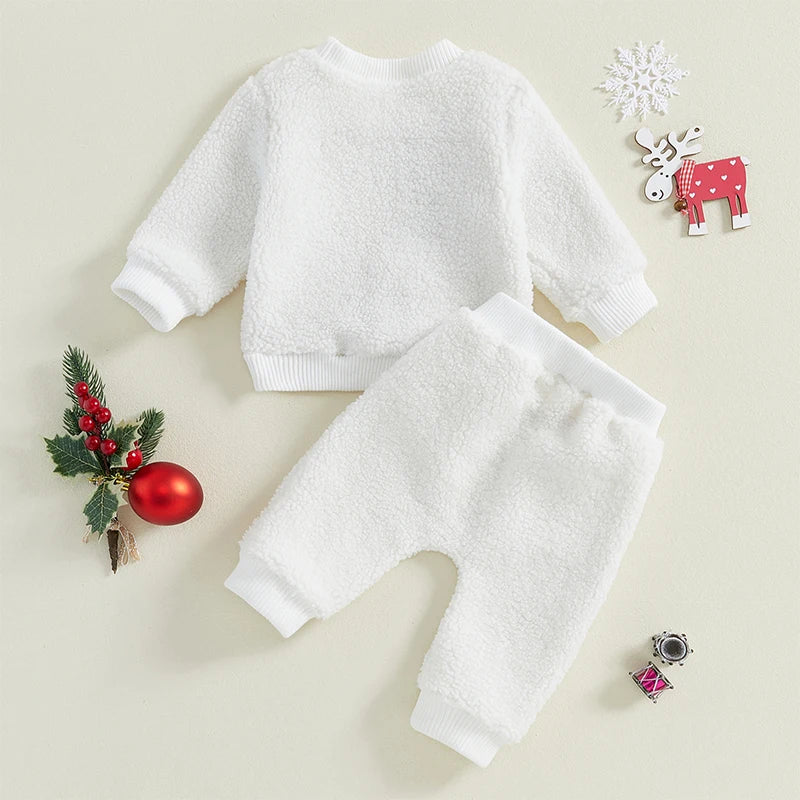 Toddler Baby Girls Fall Winter Outfits Snowman Pattern Long Sleeve Sweatshirt and Elastic Pants 2 Piece Sets Infants Clothes